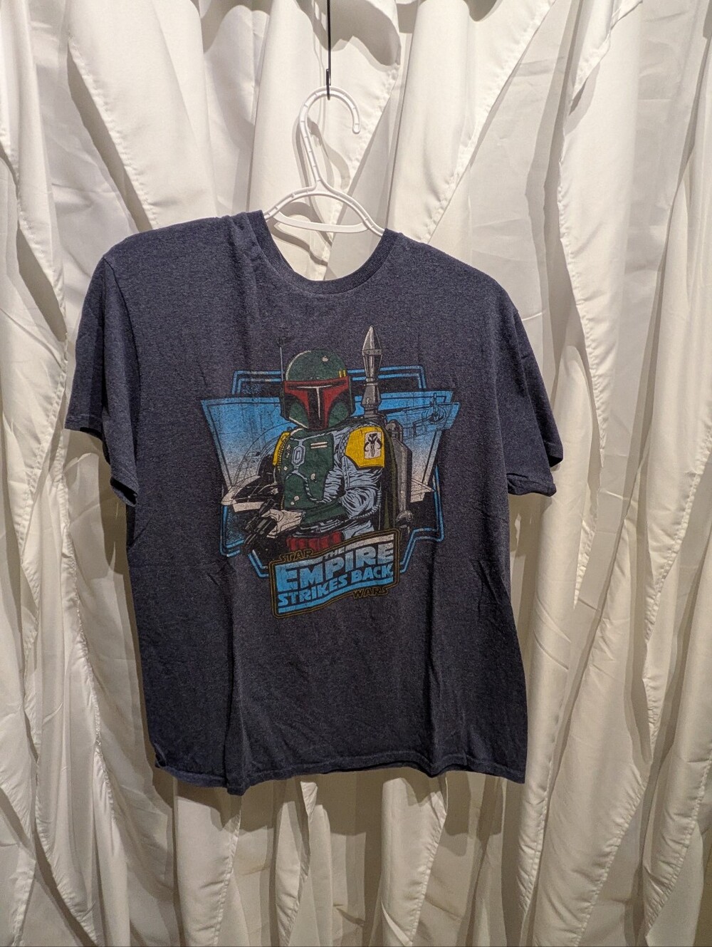 15 Star Wars Men Medium Fifth Sun Boba Fett The Empire Strikes Back T-Shirt Navy